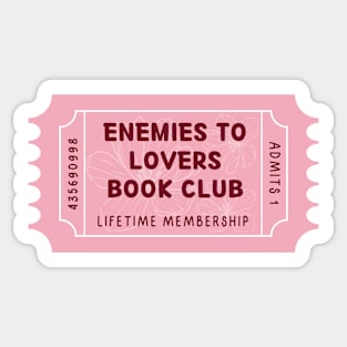 Enemies to lovers book club - floral ticket Sticker